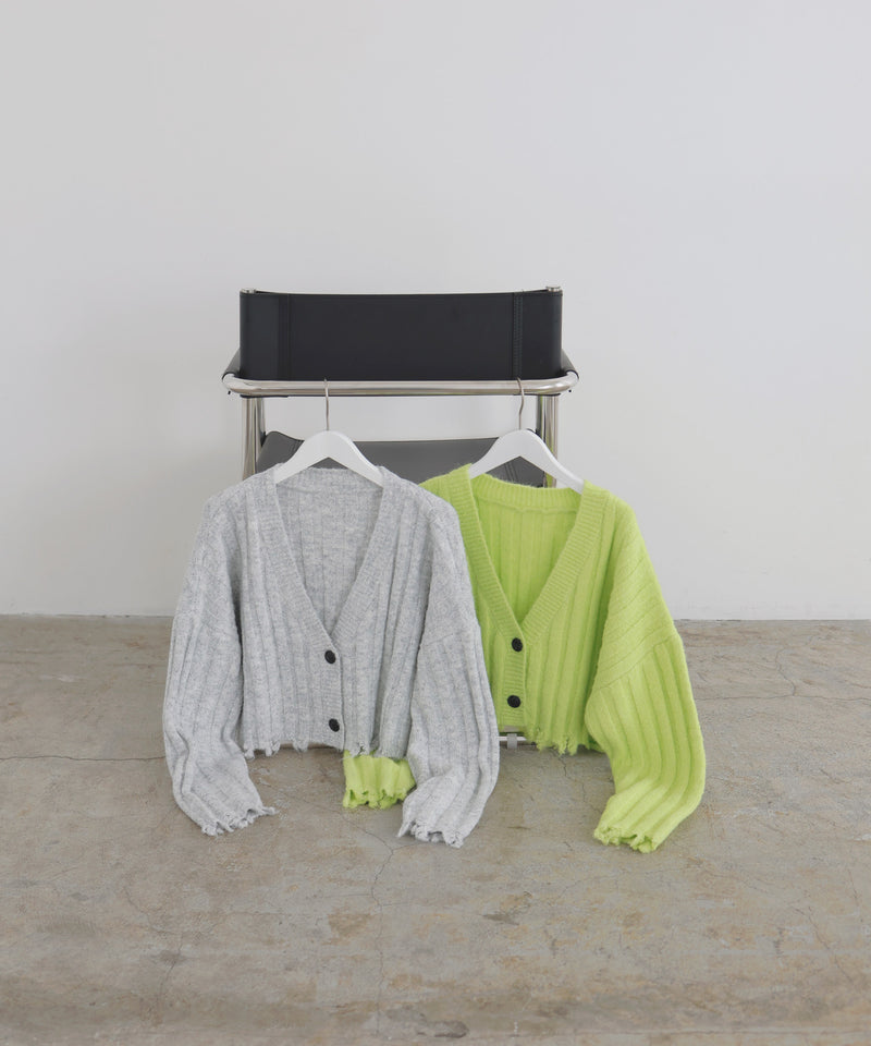 ダメージVネックカーディガン