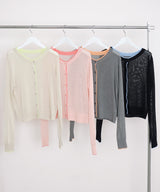 シアーバイカラーカーデ