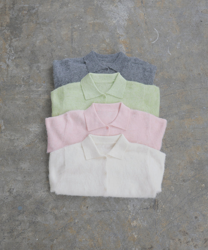 シャギーポロニットカーディガン