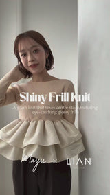 【3月上旬予約商品】【mayu × LIAN】シャイニーフリルニット